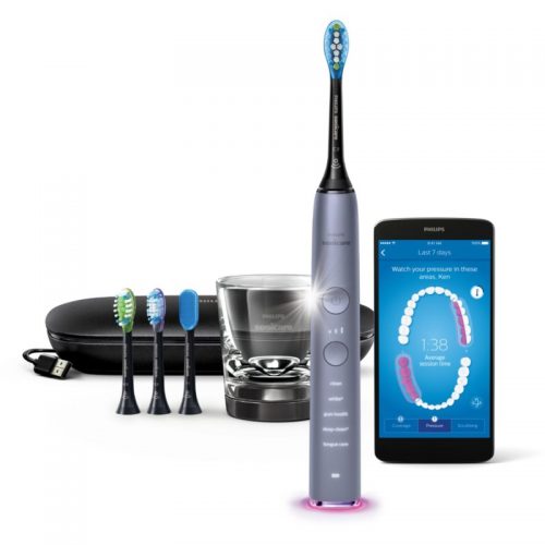 Philips Sonicare DiamondClean Smart HX9924/47 soniczna szczoteczka elektryczna z szklaną ładowarką Silver HX9924/47