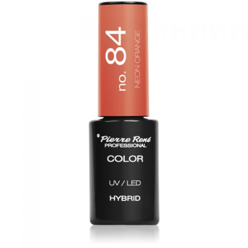 Pierre René Nails Hybrid zelowy lakier do paznokcji z UV / przy użyciu lampy LED odcień No. 84 Neon Orange 6 ml