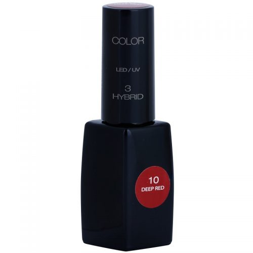 Pierre René Nails Hybrid zelowy lakier do paznokcji z UV / przy użyciu lampy LED duży odcień 10 Deep Red 11 ml