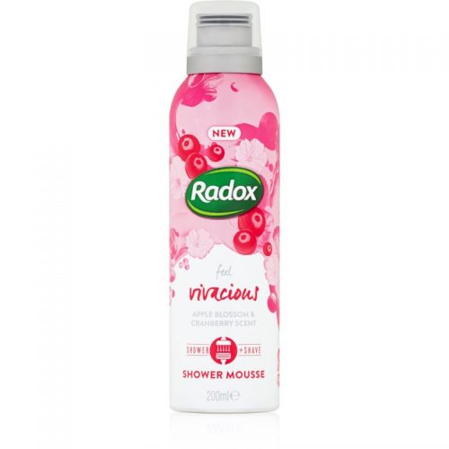 Radox Feel Vivacious jedwabisty mus do mycia ciała Apple Blossom & Cranberry Scent 200 ml