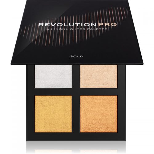 Revolution PRO 4K Highlighter Palette paleta rozjaśniaczy odcień Gold 4 x 4 g