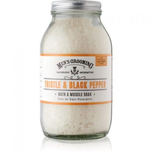 Scottish Fine Soaps Men’s Grooming Thistle & Black Pepper kojąca sól do kąpieli dla mężczyzn 600 g