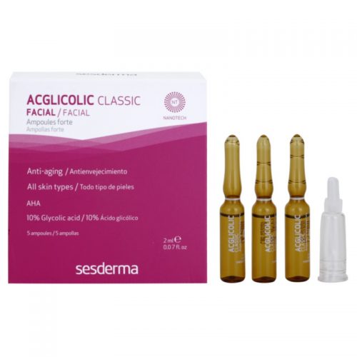 Sesderma Acglicolic Classic Facial serum zapewniające kompleksową pielęgnację przeciwzmarszczkową 5 x 2 ml