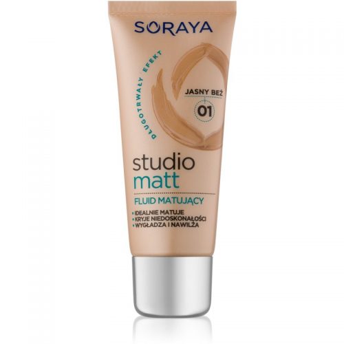 Soraya Studio Matt podkład matujący z witaminą E odcień 01 Light Beige 30 ml