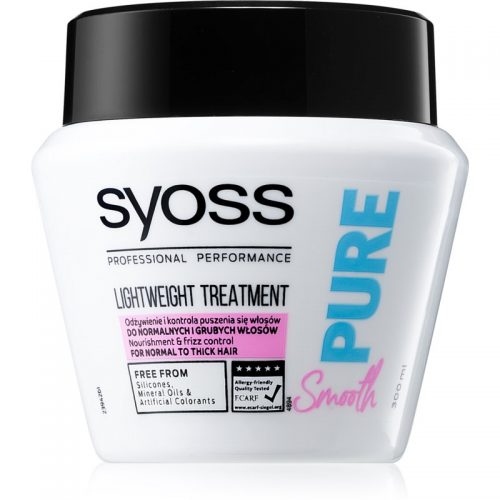 Syoss Pure Smooth odżywcza maska do włosów odnawia i regeneruje 300 ml