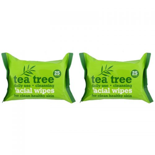 Tea Tree Facial Wipes chusteczki pielęgnacyjne do twarzy 2× 25 szt.