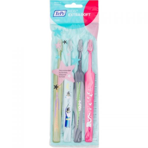 TePe Kids szczoteczki do zębów dla dzieci Extrasoft 4 sztuki 4 szt.