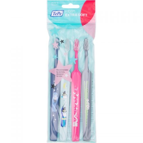 TePe Kids szczoteczki do zębów dla dzieci Extrasoft 4 sztuki 4 szt.