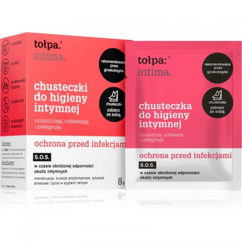 Tołpa Dermo Intima chusteczki pielęgnacyjne do higieny intymnej 8 szt.