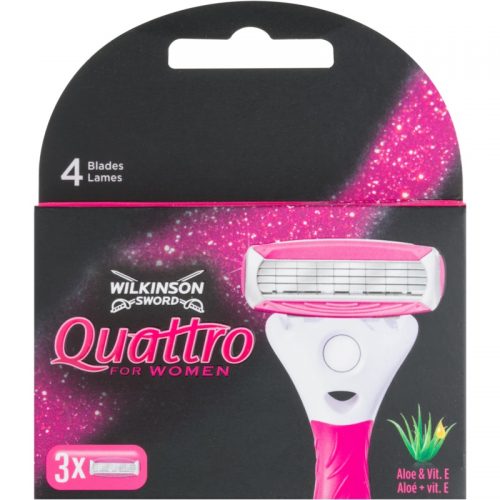 Wilkinson Sword Quattro for Women Aloe & Vit. E zapasowe ostrza 3 szt. 3 szt.