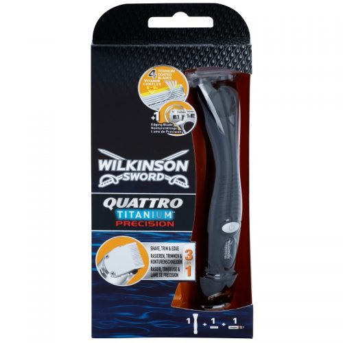 Wilkinson Sword Quattro Titanium Precision trymetr i maszynka do golenia na mokro