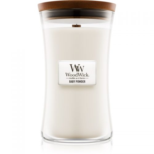 Woodwick Baby Powder świeczka zapachowa z drewnianym knotem 609,5 g
