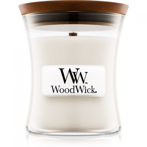 Woodwick Baby Powder świeczka zapachowa z drewnianym knotem 85 g
