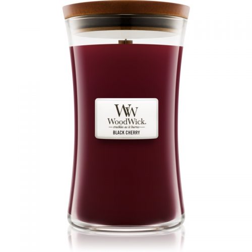 Woodwick Black Cherry świeczka zapachowa z drewnianym knotem 609,5 g