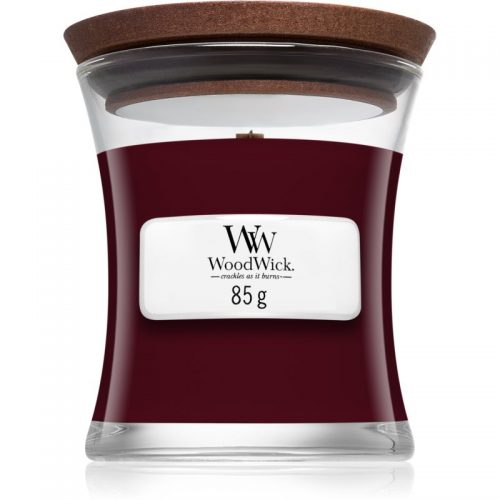 Woodwick Black Plum świeczka zapachowa z drewnianym knotem 85 g