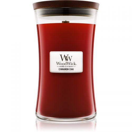Woodwick Cinnamon Chai świeczka zapachowa z drewnianym knotem 609,5 g