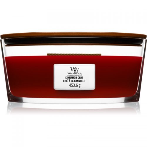 Woodwick Cinnamon Chai świeczka zapachowa z drewnianym knotem (hearthwick) 453,6 g