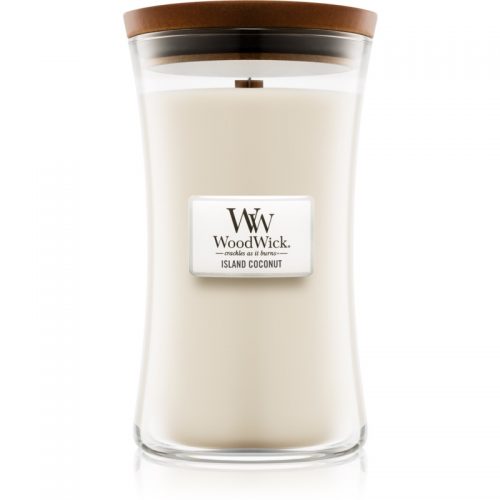 Woodwick Island Coconut świeczka zapachowa z drewnianym knotem 609,5 g