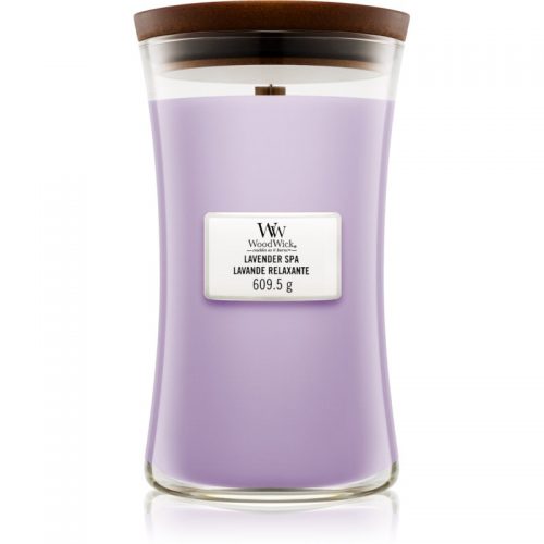 Woodwick Lavender Spa świeczka zapachowa z drewnianym knotem 609,5 g