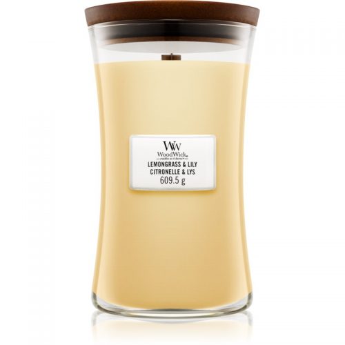 Woodwick Lemongrass & Lily świeczka zapachowa z drewnianym knotem 609,5 g