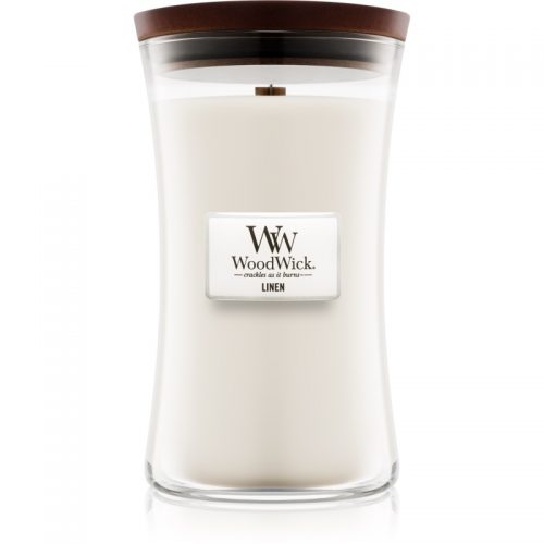 Woodwick Linen świeczka zapachowa z drewnianym knotem 609,5 g