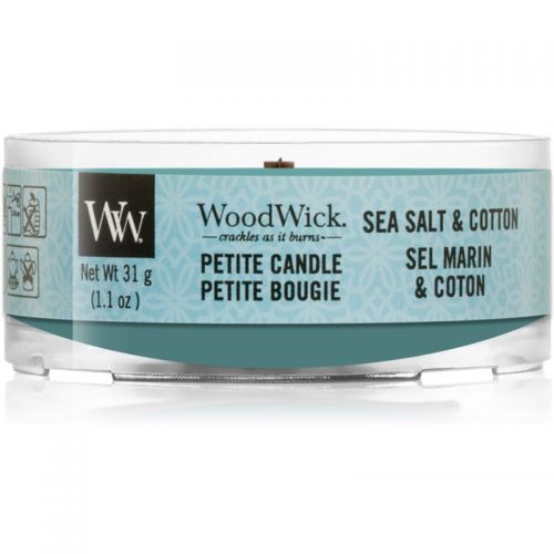 Woodwick Sea Salt & Cotton sampler z drewnianym knotem 31 g
