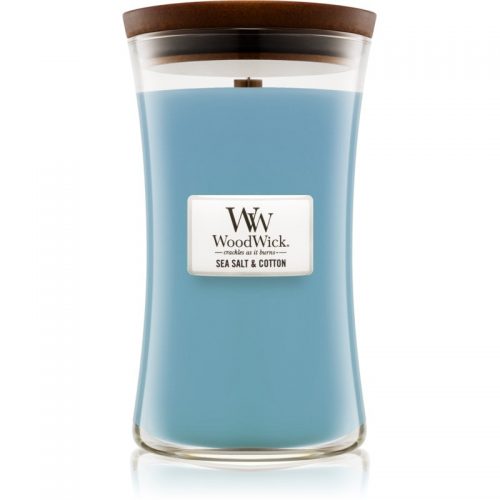 Woodwick Sea Salt & Cotton świeczka zapachowa z drewnianym knotem 609,5 g