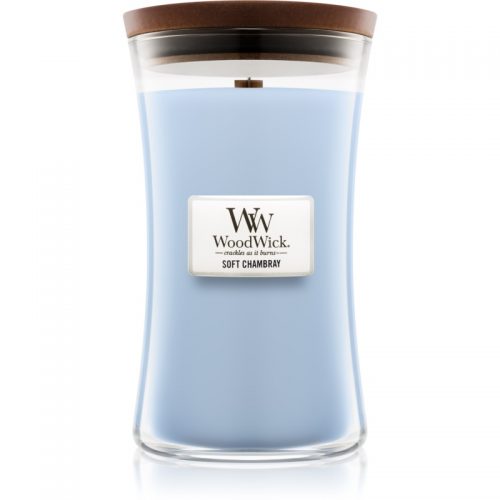 Woodwick Soft Chambray świeczka zapachowa z drewnianym knotem 609,5 g