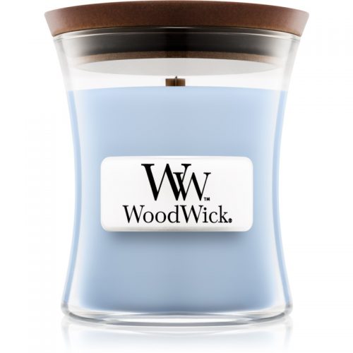 Woodwick Soft Chambray świeczka zapachowa z drewnianym knotem 85 g