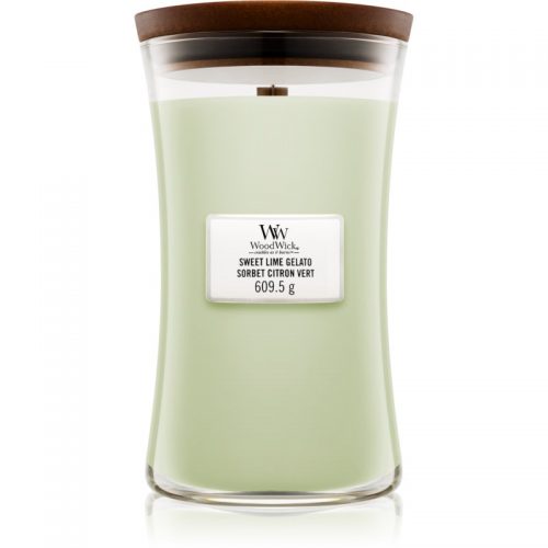 Woodwick Sweet Lime Gelato świeczka zapachowa z drewnianym knotem 609,5 g
