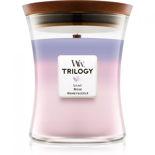 Woodwick Trilogy Botanical Gardens świeczka zapachowa z drewnianym knotem 275 g