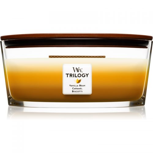 Woodwick Trilogy Café Sweets świeczka zapachowa z drewnianym knotem (hearthwick) 453,6 g
