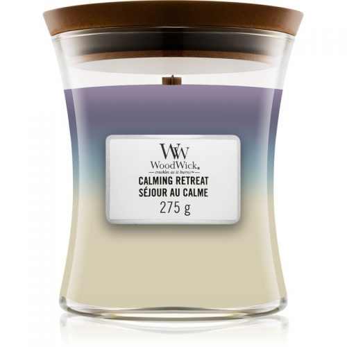 Woodwick Trilogy Calming Retreat świeczka zapachowa z drewnianym knotem 275 g