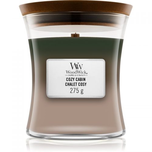 Woodwick Trilogy Cozy Cabin świeczka zapachowa z drewnianym knotem 275 g
