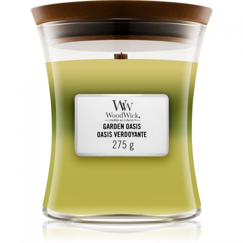 Woodwick Trilogy Garden Oasis świeczka zapachowa z drewnianym knotem 275 g