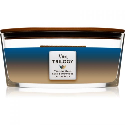 Woodwick Trilogy Nautical Escape świeczka zapachowa z drewnianym knotem (hearthwick) 453,6 g
