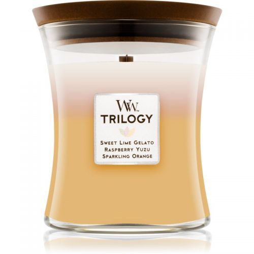 Woodwick Trilogy Summer Sweets świeczka zapachowa z drewnianym knotem 275 g