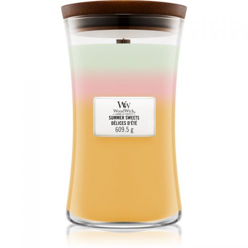 Woodwick Trilogy Summer Sweets świeczka zapachowa z drewnianym knotem 609,5 g