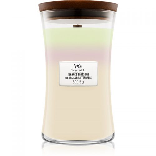 Woodwick Trilogy Terrace Blossoms świeczka zapachowa z drewnianym knotem 609,5 g