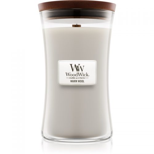 Woodwick Warm Wool świeczka zapachowa z drewnianym knotem 609,5 g