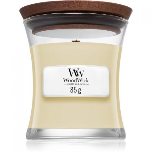 Woodwick White Teak świeczka zapachowa z drewnianym knotem 85 g