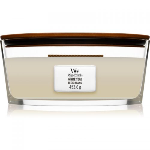 Woodwick White Teak świeczka zapachowa z drewnianym knotem (hearthwick) 453,6 g