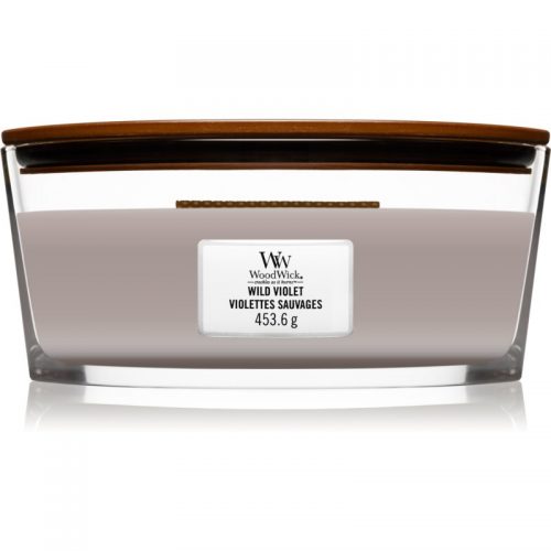 Woodwick Wild Violet świeczka zapachowa z drewnianym knotem (hearthwick) 453,6 g