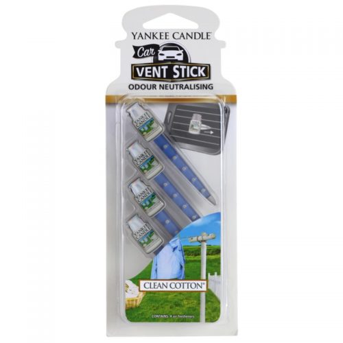 Yankee Candle Clean Cotton odświeżacz do samochodu 4 szt.