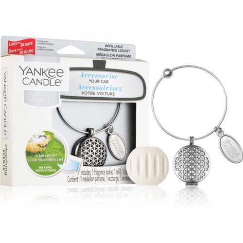 Yankee Candle Clean Cotton odświeżacz do samochodu zawieszka + napełnienie (Geometric)