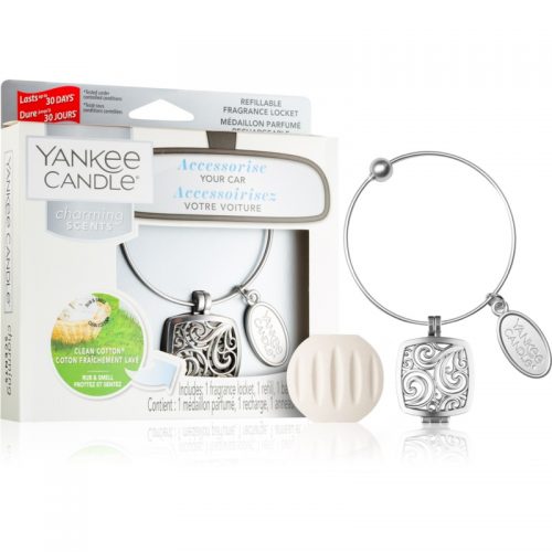Yankee Candle Clean Cotton odświeżacz do samochodu zawieszka + napełnienie (Square)