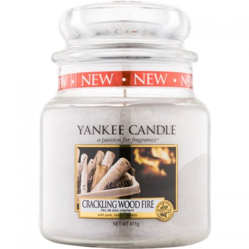 Yankee Candle Crackling Wood Fire świeczka zapachowa Classic średnia 410 g
