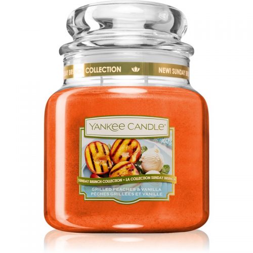 Yankee Candle Grilled Peaches & Vanilla świeczka zapachowa Classic średnia 411 g