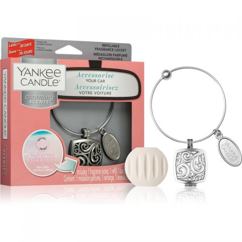 Yankee Candle Pink Sands odświeżacz do samochodu + napełnienie zawieszka (Square)