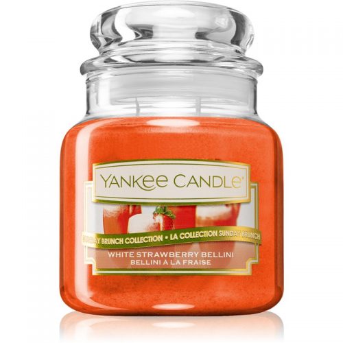 Yankee Candle White Strawberry Bellini świeczka zapachowa Classic mała 104 g